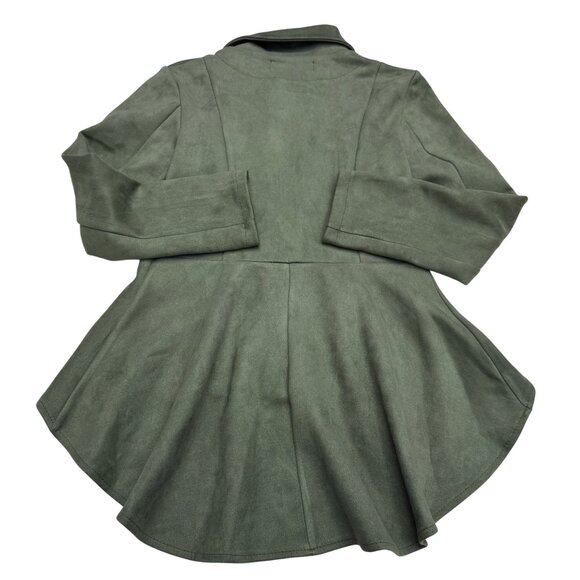 The Porter Collective Women's Faux Suede Zip Green Jacket, Size S - Picture 2 of 8